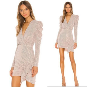 IRO metallic Loulouspe ruffle mini dress